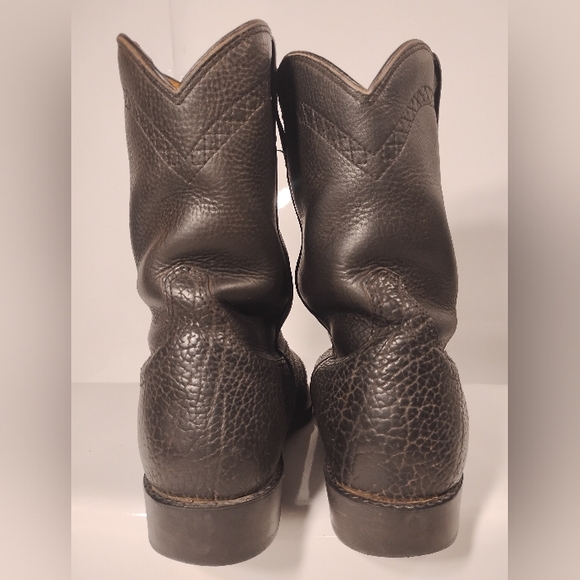 ARIAT HERITAGE ROPER BOOT BLACK FULL GRAIN LEATHER MENS 10 EXCELLENT CONDITION - Picture 8 of 10